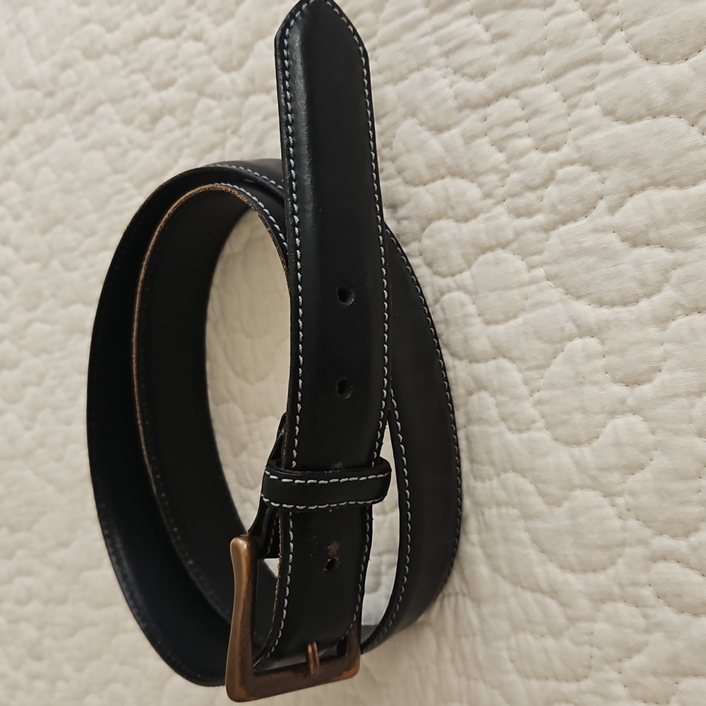 π₯HPπ₯Columbia Men's Vintage Black Leather Belt Size 36 - Picture 3 of 10